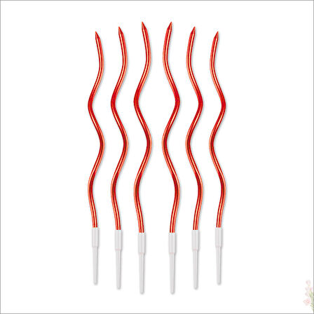 Spiral Krom MuM, 15 cm x 6 Adet - Kırmızı