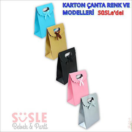 El Geçmeli Kraft Karton Çanta 16 x 12 x 6 cm - 1 Adet