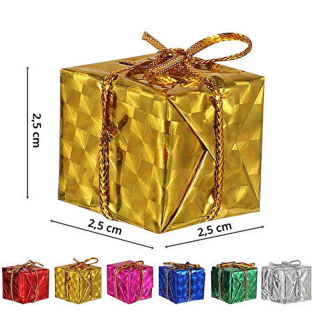 Yılbaşı Ağacı Hediye Paketi SüS, 2,50 cm - 12 Adet