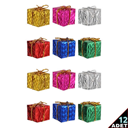 Yılbaşı Ağacı Hediye Paketi SüS, 2,50 cm - 12 Adet