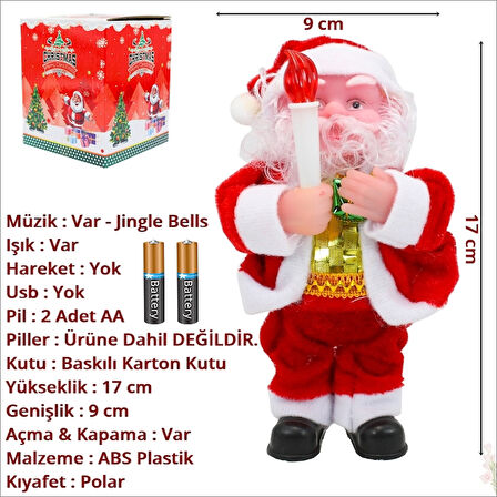 Işıklı ve Müzikli Noel Baba - 17cm x 9cm