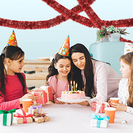 Parti Boyun Simi, 7 cm x 2 mt - Kırmızı