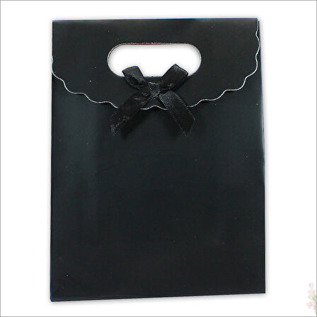 El Geçmeli Karton Çanta 38 x 27 x 15 cm, Siyah - 12 Adet