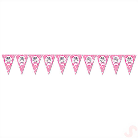 İlk Dişim Üçgen Bayrak Flama, 2 mt - Pembe