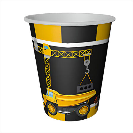 İnşaat Partisi Karton Bardak - 8 Adet