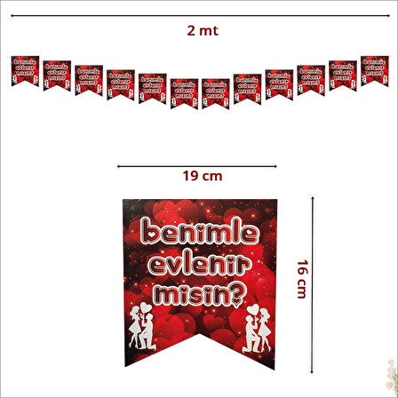 Benimle Evlenirmisin 12 Parça Flama - 2 mt
