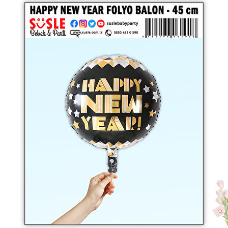 Happy New Year Folyo Balon, 45 cm