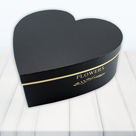 Kalp Kutu Büyük Boy, 33 x 33 x 11,50 cm - Siyah