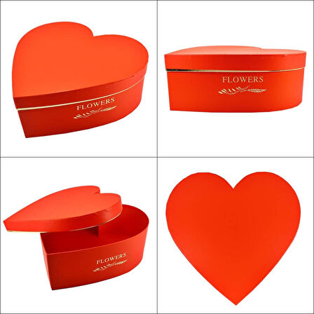 Kalp Kutu Büyük Boy, 33 x 33 x 11,50 cm - Kırmızı