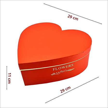 Kalp Kutu Orta Boy, 29 x 29 x 11 cm - Kırmızı