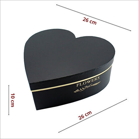 Kalp Kutu Küçük Boy, 26 x 26 x 10 cm - Siyah