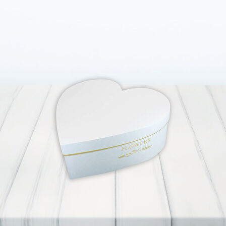 Kalp Kutu Küçük Boy, 26 x 26 x 10 cm - Beyaz