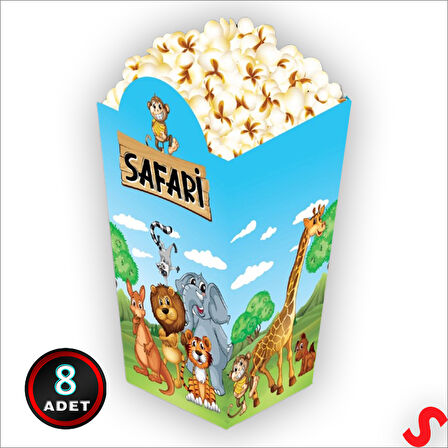 Safari Sevimli Hayvanlar Mısır Kutusu - 8 Adet