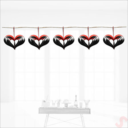 5'li Kalp Sarkıt SüS, 90 cm x 11 cm