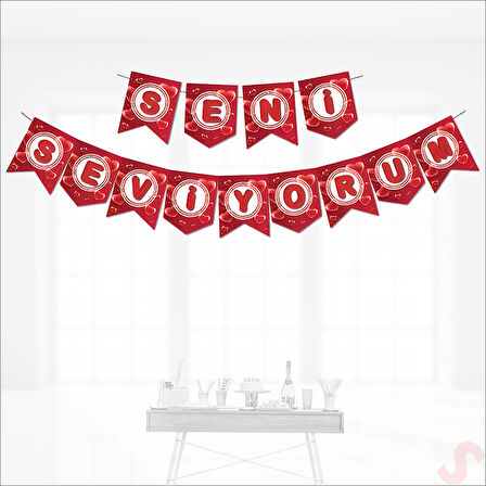 Seni Seviyorum Karton Banner, 190 cm