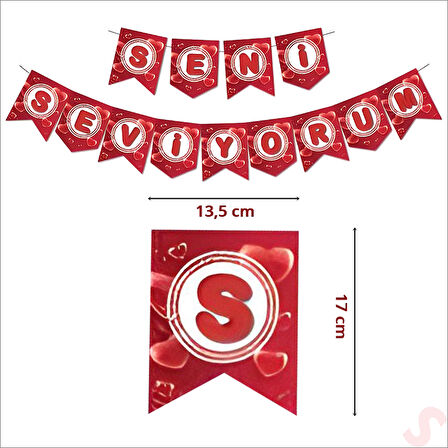 Seni Seviyorum Karton Banner, 190 cm