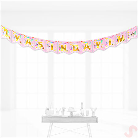1 Yaşındayım Banner, 2 mt x 17 cm - Pembe