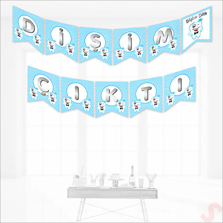 Dişim Çıktı Banner, 175 cm x 17 cm - Mavi