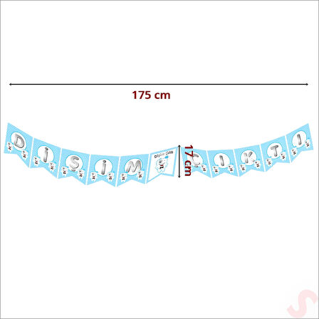 Dişim Çıktı Banner, 175 cm x 17 cm - Mavi