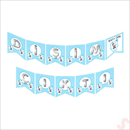 Dişim Çıktı Banner, 175 cm x 17 cm - Mavi