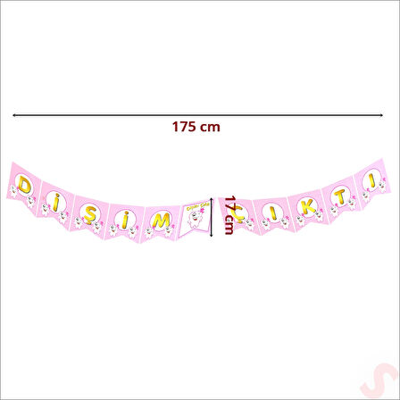 Dişim Çıktı Banner, 175 cm x 17 cm - Pembe