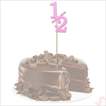 1/2 Yarım Yaş Pasta SüSü, 4cm x 26cm - Pembe