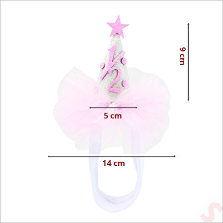 1/2 Yarım Yaş, Tüllü Bebek Bandana - Pembe