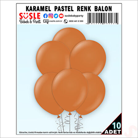Karamel Kahve Pastel Balon, 30cm x 8 Adet