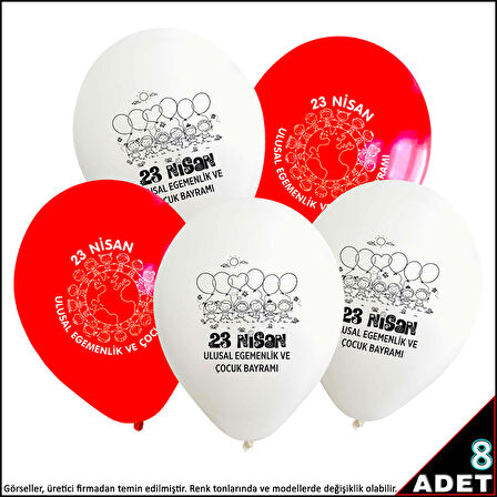 23 Nisan Baskılı 30cm Balon - 8 Adet