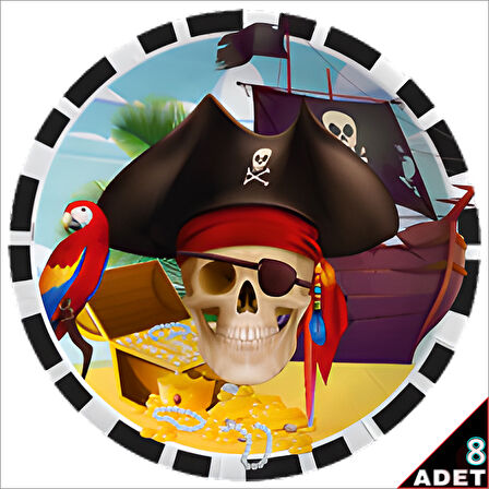 Korsan Partisi Karton Tabak - 23cm x 8 Adet