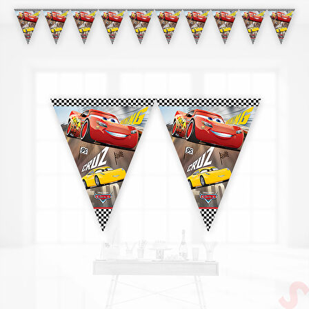 Cars 3, Üçgen Bayrak Flama - 2,90 mt