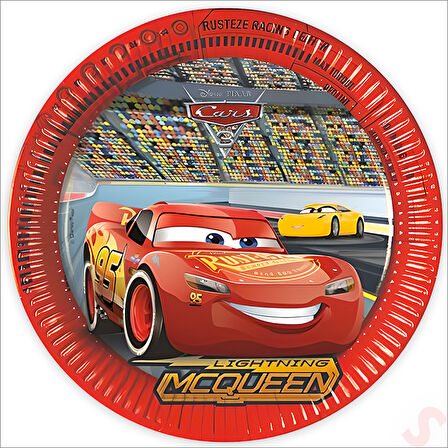 Cars 3, Karton Tabak - 23cm x 8 Adet