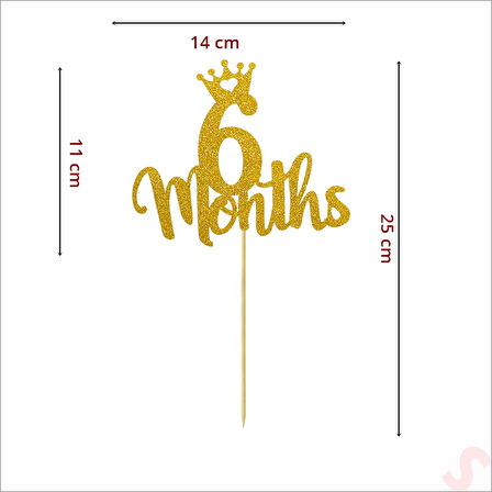 6 Months Pasta SüSü, 14cm x 25cm - Altın