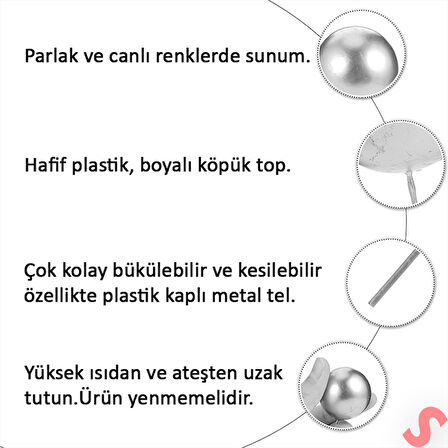 Çubuklu SüSLeme Topu, 3cm x 8 adet - Pembe