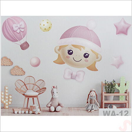Kız Bebek Odası, 8 Parça Duvar Sticker Seti