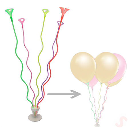 Spiral 50 cm, 5'li Balon Standı (Balonlar Hariç)