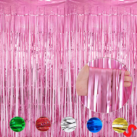 Kapı, Duvar ve Arka Fon Saçaklı Perde 1mt x 2mt - Pembe