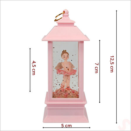 Uçuşan Simli,12,5cm x 5cm Led Işıklı Balerin Fener Küre - A