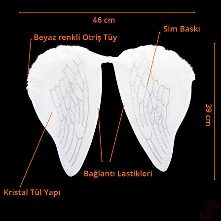Melek Kanadı, 46cm x 39cm - Beyaz