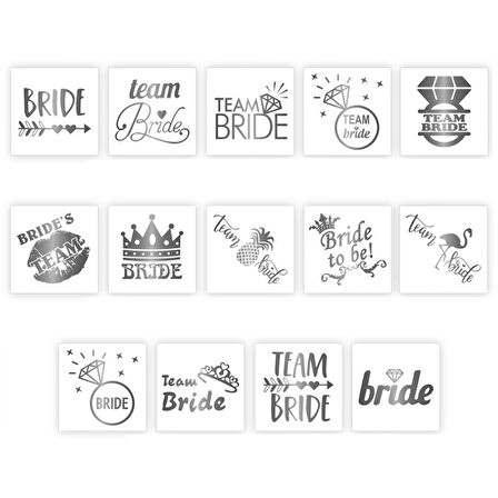 Bride Geçici Dövme, 10 Adet - Gümüş