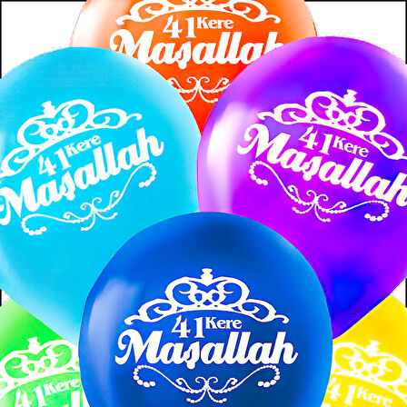Maşallah Çok Renkli Pastel Balon, 30cm x 8 Adet