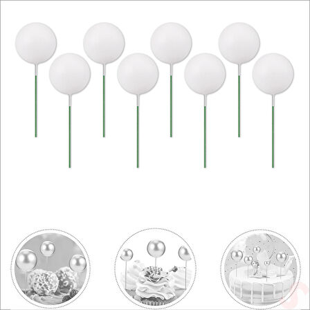 Çubuklu SüSLeme Topu, 3cm x 8 adet - Beyaz