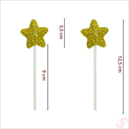 Unicorn Happy Birthday Pasta SüSü, 4'lü SET - Yıldız