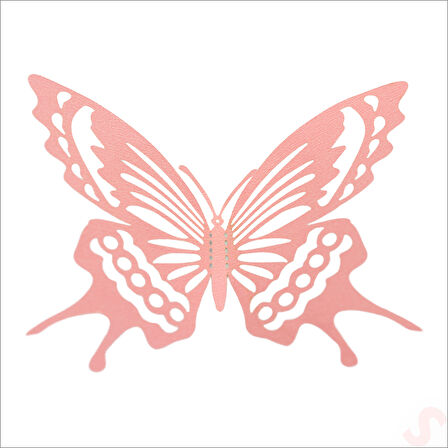 3 Boyutlu Kelebek, Karton Sticker 12 Adet - Pembe