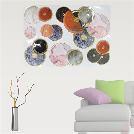 3 Boyutlu Dekoratif Duvar Sticker Seti, Renkli