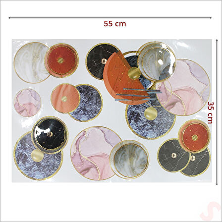 3 Boyutlu Dekoratif Duvar Sticker Seti, Renkli