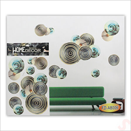 3 Boyutlu Dekoratif Duvar Sticker Seti, Derin