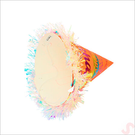 Hologram Happy Birthday Şapka, 24cm x 1 Adet - Turuncu