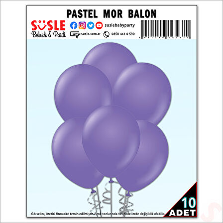 Mor Pastel Balon, 30cm x 10 Adet
