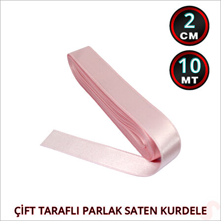 Saten Kurdele, 2cm x 10mt - Pembe